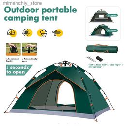 Tents and Shelters Automatic Quick-opening Tent Outdoor Travel Camping Tent 2-3/3-4 Person Portab Rainproof Sunshine-proof Tent Fishing Hiking Q231115