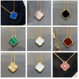 Pendant Necklaces Designer's Classic Four Leaf Rose Gold Lucky Grass Women's Versatile Clavicle Gift nature moissanite chain