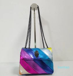 Designer-Shoulder Bags Blue Handbag Women Rainbow Cow Leather Eagle Cross Body Bag Crossbody Purse Grils 19cm