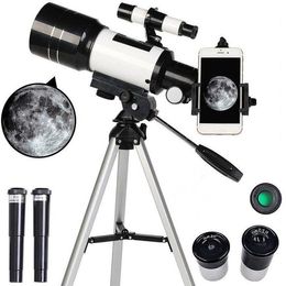 FreeShipping 70mm 300mm Astronomical Telescope Monocular Professional Outdoor Travel Spotting Scope with Tripod for Kids& Beginners Gif Jmao