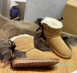 Boots Snow Boots Plush Boots Classical Bowknot Keep Warm Short Winter Leather Sheepskin Hot Sell Aus L Bow bottes