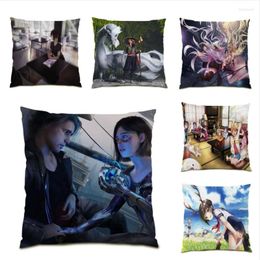 Pillow Cover Soft Decoration Home Decor Comfortable Covers Decorative Anime Pattern Velvet Fabric S E0923