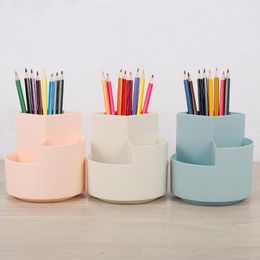 Storage Bottles Pen Holder 360 Rotation Circular Large Capacity Desk Pencil Box Stationery Organiser Cosmetic Make-up Brush