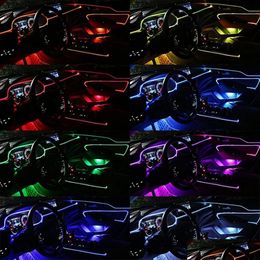 Hid Xenon Kits Auto Innenraum Neon RGB LED Streifen Lichter 4 5 6 in 1 Bluetooth App Steuerung dekorative Umgebungsatmosphäre Armaturenbrett Lampe2 Dh0Tm