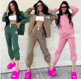 New Women's Two Piece Pants Tracksuits Casual Fashion Autumn Spring Long Sleeved Two-piece Jogger Set Ladies G Tracksuit Sweat Suits