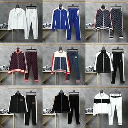 europe paris designer mens womens tracksuits luxury sport suit zipper cardigan patchwork Colour pants geometry green striped sportsuit clothes