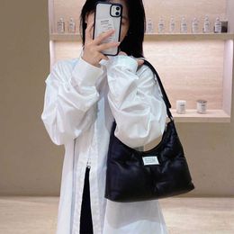 Niche MM6 sponge cloud premium hobo sheepskin crescent hand held single shoulder underarm bag pillow bag 231022