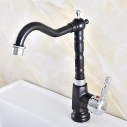 Kitchen Faucets Black Oil Rubbed Bronze Polished Chrome Brass Wet Bar Bathroom Sink Faucet Swivel Spout Mixer Tap Single Hole Mnf488