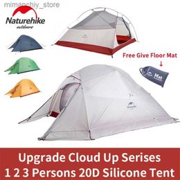 Tents and Shelters Naturehike Cloud Up 1 2 3 Camping Tent Ultralight Sing Doub Trip Peop Tent Outdoor Travel Hiking 3-4 Season Doub Layer Q231115