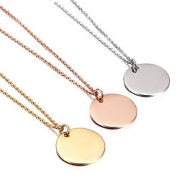 Blank DIY Necklace Stainless Steel Round Pendant Necklace Fashion Jewellery Accessories Christmas Gift