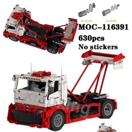 Blocks Blocks Moc116391 Rc Racing Truck Drift Car No Sticker Splicing Block 630Pcs Model Remote Control Adt Kids Toy Birthday Gift 230 Dhig5