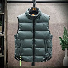 Men's Down Parkas Men's Down Vest Winter Warm White Duck Down Puffy Padded Waistcoat Fashionable Windproof Thick Jacket Outwear ClothesL231115