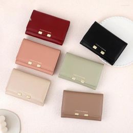 Card Holders Multi-card Solid Colour All-in-one Purse Ladies Short Compact Fashion Wallet