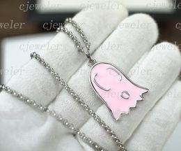 pendant necklaces designer jewelry chains G Letter Ghost Pendant medium long pink dripping oil for mens womens bijoux cjewelers