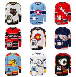 2022 Reverse Retro maglie da hockey personalizzate DUCKS COYOTES CANADIENS FIAMME BRUINS HURRICANES BLACKHAWKS AVALANCHE STARS OILERS SABRES CANUCKS S