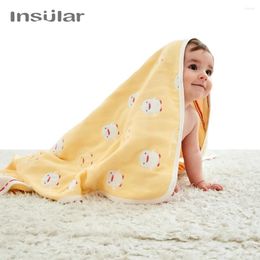 Blankets Insular Baby Blanket 110 CM Muslin Cotton 6 Layers Thick Born Swaddling Spring Autumn Swaddle Bedding Receiving