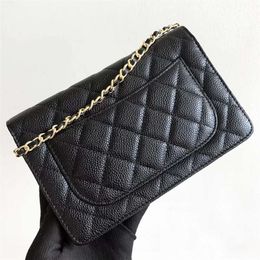 Designer ichanelly bags WOC fashion simple small square bag female designer high quality leather chain bag mobile phone messenger fortune bag 1I0O