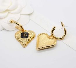 Luxury quality charm drop earring with black Colour and heart shape in 18k gold plated have stamp box PS4875A