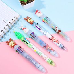 6/10Colors Boy Girls Gifts School Decor Xmas Stationery Santa Claus Pen Cartoon Ball-point Merry Christmas