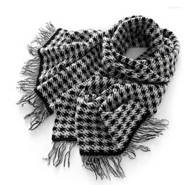 Scarves Autumn And Winter Classic Checker Thickened Warmth Scarf Pure Cashmere Black White Versatile Shawl Trend