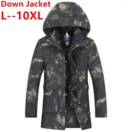 Men's Down 10XL 8XL 6XL 5X High Quality -40 Celsius Dow Jacket Keep Warm Winter Thick Snow Parka Overcoat Camouflage White Black Duck