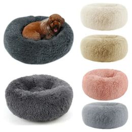 kennels pens Donut Mand Dog Accessories for Large Dogs Cat's House Plush Pet Bed for Dog XXL Round Mat For Small Medium Animal Calming 100CM 231115