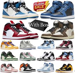 Desinger shoes Mens womens 1 High OG 1s Running shoe Jumpman Palomino UNC Toe Lost and Found Men Sneakers University Black Patent