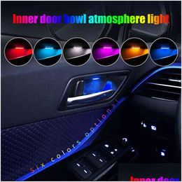 Decorative Lights 4Pcs Car Ambient Led Light Inner Door Bowl Handle Armrest Interior Atmosphere Lamp Y220708 Drop Delivery Mobiles M Dhiwy
