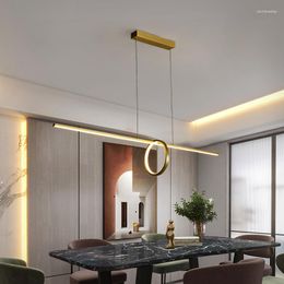 Pendant Lamps Postmodern Minimalist Light Luxury Copper Chandelier Creative Personality Design Restaurant Bar