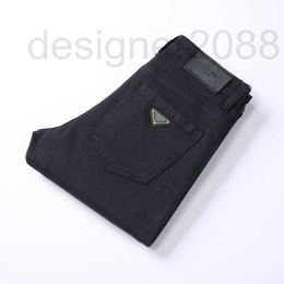 Men's Jeans Designer autumn winter designer jean pants cotton stretch denim trousers men women pure black pocket zipper access control jeans 8ALQ