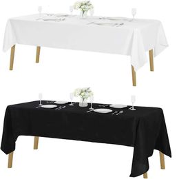 Table Cloth 1pcs Satin Tablecloth Modern Style White Dining Table Decor for Christmas Wedding Party Table Cover22Solid Color Cloth Home Deco 231115