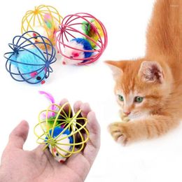 Cat Toys Plastic Toy Pet Interactive Novelty Bell Mouse Cage For Dog Feather Stick Supplies