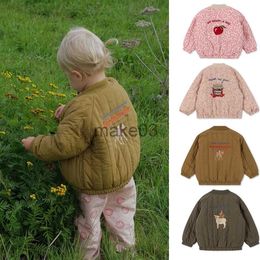 Jackets New Ks Winter Girl Plus Fleece Cotton Coats Kid Embroidery Jacket Boy Cartoon Keep Warm Outerwear Children Cotton-padded Clothes J231115