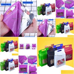 Storage Bags Colorf Big Capability Food Moistureproof With Window Stand Up Pouch Packaging For Snack Baking Lx2824 Drop Delivery Hom Dhv2Y