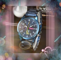 Crime Premium Mens Full Functional Watch 42mm Sub Dials Work Quartz Movement Male Time Clock Full Stainless Steel Band Sapphire Glass President Bracelet Wristwatch