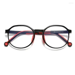 Sunglasses DOISYER Children's Anti-blue Glasses Men's And Women's Flat Mirror Round Tide Goggles