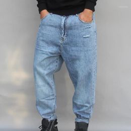 Men's Jeans Hip Hop Baggy Mens Denim Loose Pants Rap Fashion Plus Size Men