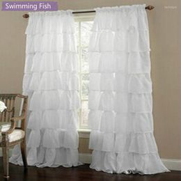 Curtain Princess Room Multi-layer Lace Sheer Tulle Semi-shade Window Blinds Voild Blind Rod Pocket/Hook/Ring