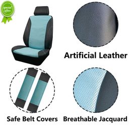 New Upgrade Universal Car Seat Covers Jacquard Leather Seat Covers Fit For Most Car SUV Van Truck With Back Pocket Safe Belt Cover
