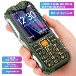 Unlocked Outdoor Quad Band GSM 2G Rugged Mobile Phone Big Battery Double Flashlight 2.4inch HD Screen Dual Sim Large Button Cellphone For Elderly