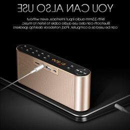 Freeshipping HIFI Bluetooth Speaker Portable Wireless Super Bass Dual Speakers Soundbar with Mic TF FM Radio USB Sound Box Dknpt