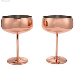 Wine Glasses Copper Coupe Champagne Glasses 2 Stainless Steel Vintage Martini Cocktail Glass Wine Goblet Q231115