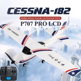 Aircraft Modle Parkten RC Airplane P707G PRO LCD Version 24G 3D6G With Gyro 3Ch Fixed Wing Plane Outdoor Toys Drone RTF 182 Glider 231114