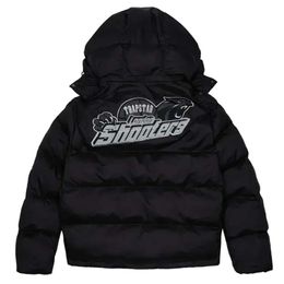 2023 Men's Jackets Trapstar London SHOOTERS HOODED PUFFER JACKET BLACK REFLECTIVE Puffer Jacket Embroidered Thermal Hoodie Men Winter Coat Tops fashion