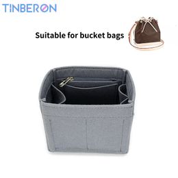 Cosmetic Bags Cases TINBERON Women Cosmetic Makeup Bag Insert Organisers Felt Cloth Bag Liner Fits For Luxury Bucket Bag Organise Box Cosmetic Bag 231115