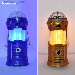 Camping Lantern Multifunctional Outdoor Solar Projection Lamp AUTO Rotation Galaxy Effect Stage Light Emergency Flashlight for Camping Tent Q231116