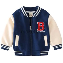 Jackets 2023 Autumn Winter Boys Zipper Jacket Kids Fleece Outerwear Baby Embroidery Letters Baseball Uniform Children V-Neck Casual Top J231115