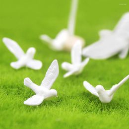 Decorative Flowers 10 Pcs Little White Pigeon Model Mini Ornament Peace Simulation Decor Resin Artificial House