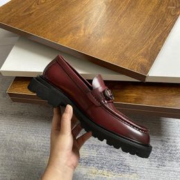 Dress Shoes Luxury Winter High End Men's Casual Loafers Thick Soles Elegant Natural Leather Designer Style Man Office Social 38-45