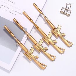 Golden Machine Gun Shape Neutral Pen Black Ink School Office Supplies Learning Stationery